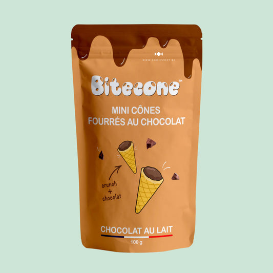 Bitecone minihoorntje met melkchocoladevulling en melkchocoladetopping