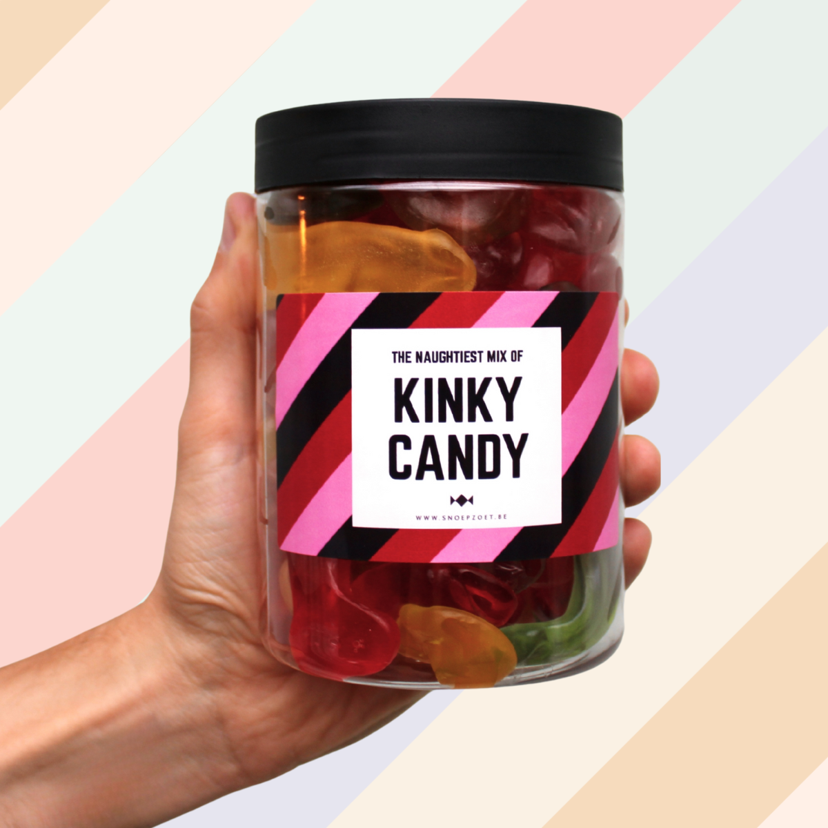 candy jar sweet hearts snoeppot gevuld met zachte zoete hartvormige snoepjes