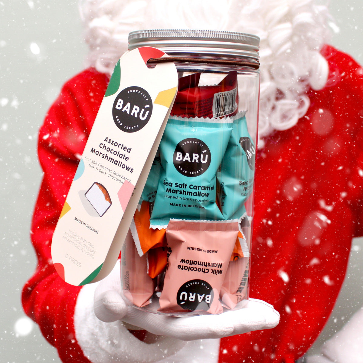 Candy Jar gevuld met Baru marshmallows omhuld met Belgische chocolade