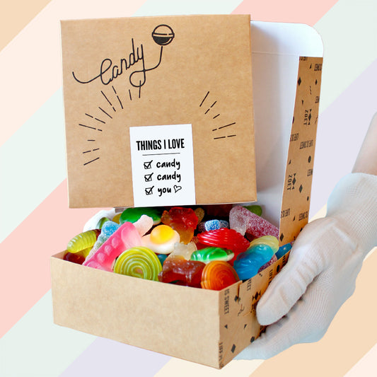 Things I Love snoepdoosje van ZOET met vers snoep, speels cadeau met checkmarks voor candy, candy en YOU!