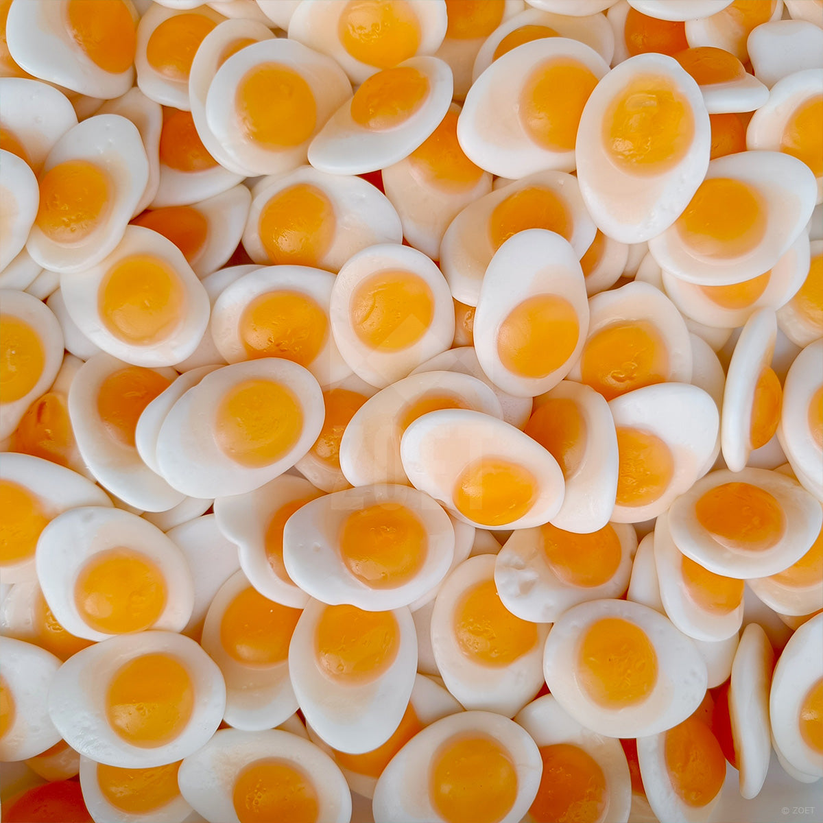 frisia spiegeleieren snoepjes, witte en gele gebakken-ei vorm, zachte gummy, glutenvrij