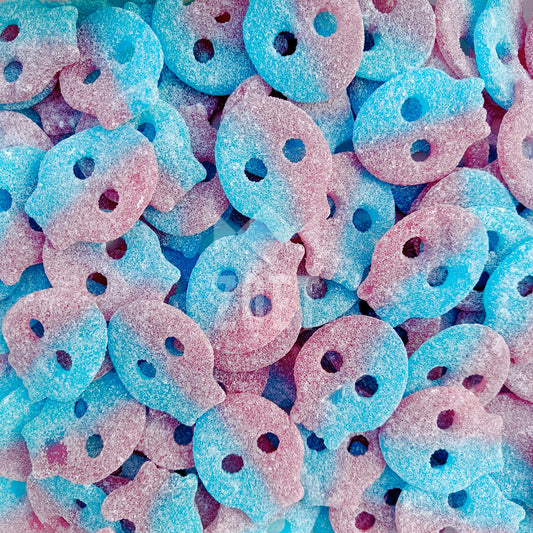 zummies bubbelgum schedels snoepjes blauw roze schedelvorm met bubblegumsmaak