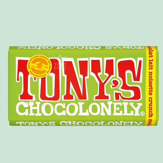 Tonys Chocolonely Melk Chocolade tablet met hazelnoten en een crunch