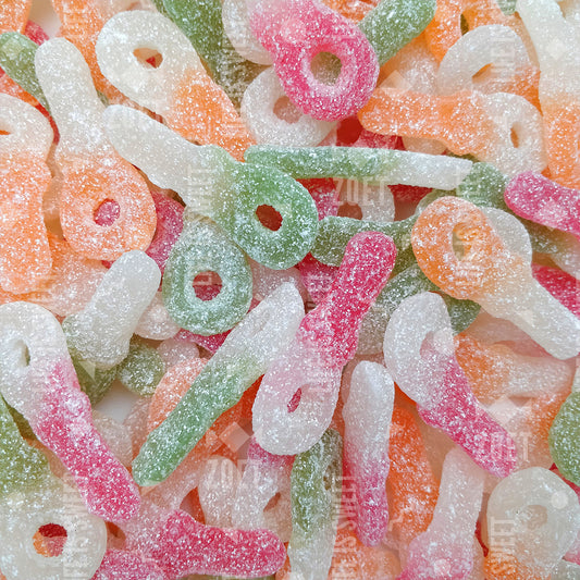 frisia zure tropische spenen snoepjes, kleurrijke speenvorm, vegan