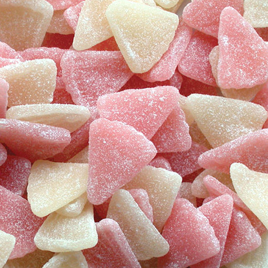 haribo pompelmoes snoepjes, roze witte citruspart, suikerlaagje, grapefruit smaak