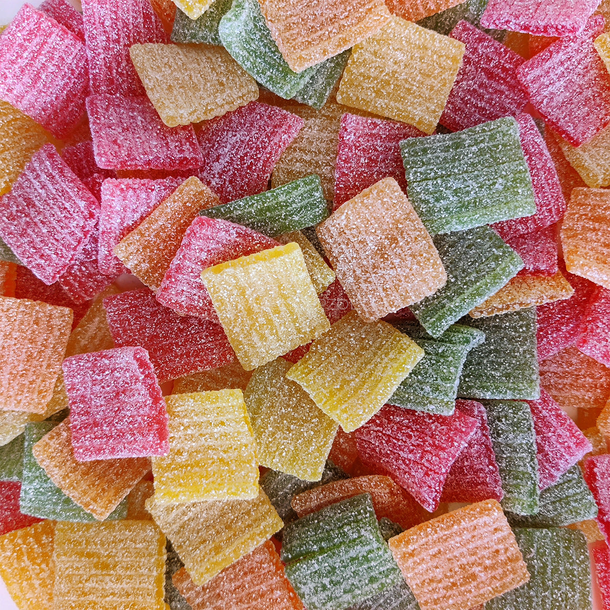 haribo pasta frutta snoepjes, gekleurde zure fruitstrips, smaken aardbei citroen appel, gelatinevrij