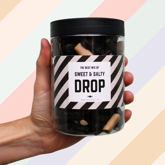 candy jar drop snoeppot gevuld met zoete en zoute drop snoepjes