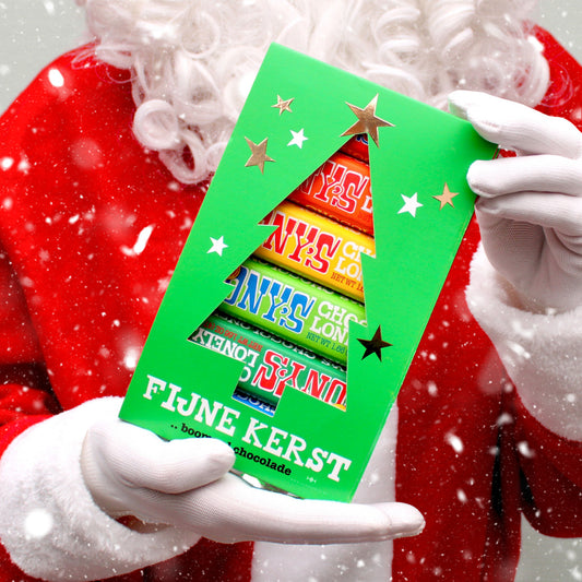 Geschenkpakje met 5 kleine Tony’s Kerstreepjes in feestelijke verpakking