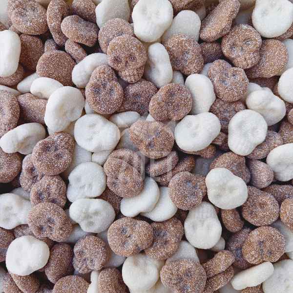 Frisia Zure Cola Skulls - witte en lichtbruine snoepjes in de vorm van schedels