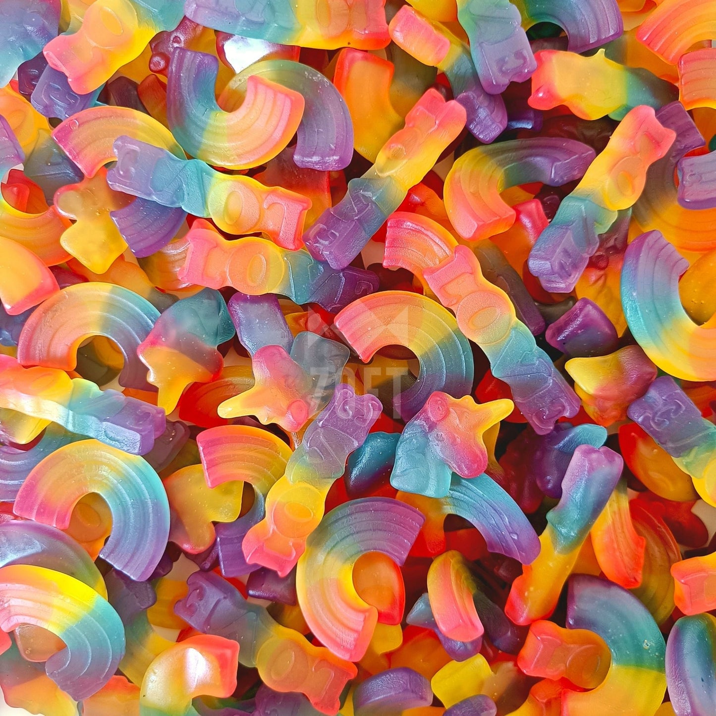 Katja Regenboog Love snoepjes - snoepjes in regenboogkleuren in verschillende vormen