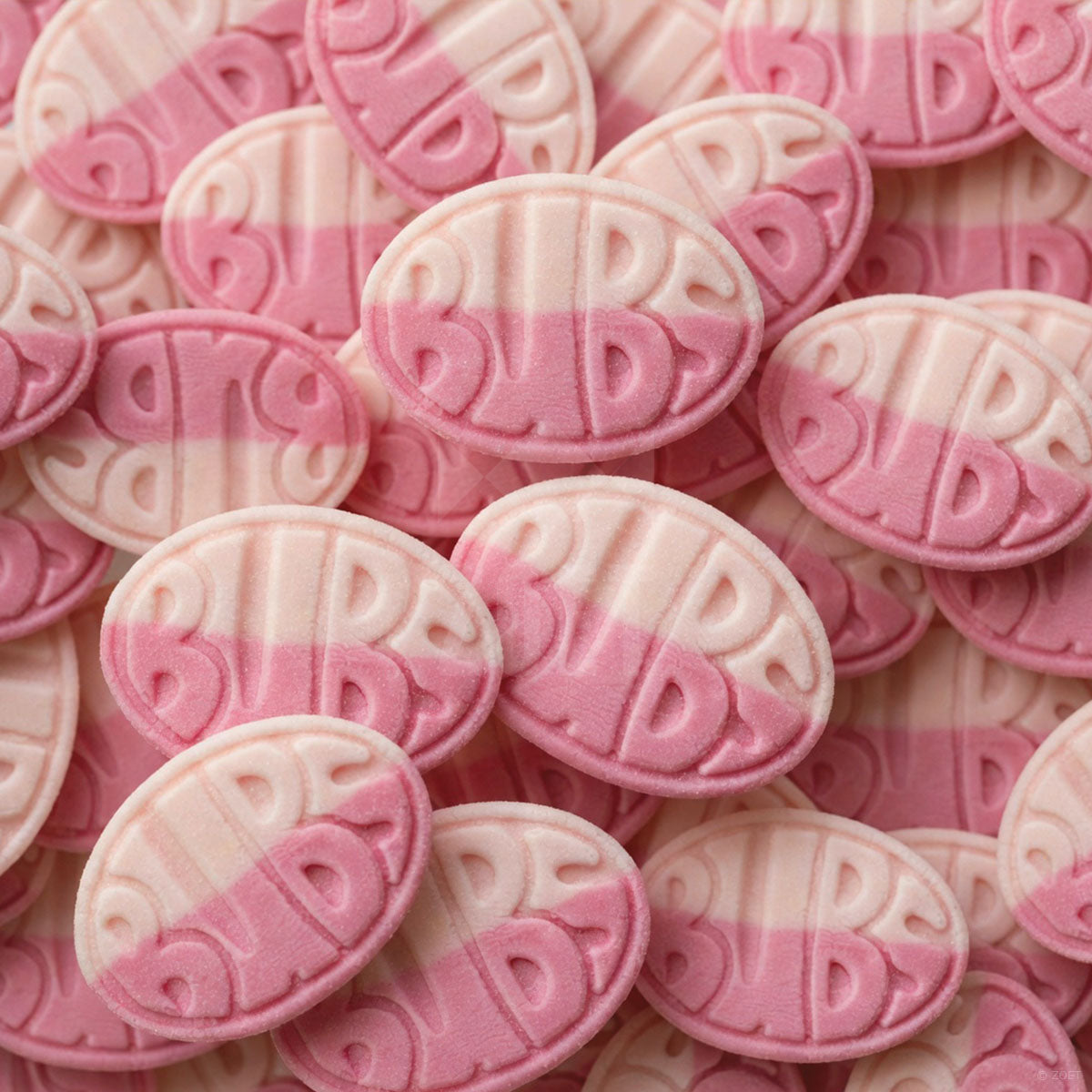 Bubs Wild Berry Swedish Candy ovale snoepjes in roze en wit