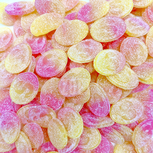 s-märke sour lemon raspberry snoepjes, suikerkorstje, fruitige citroen en framboos smaak, swedish candy