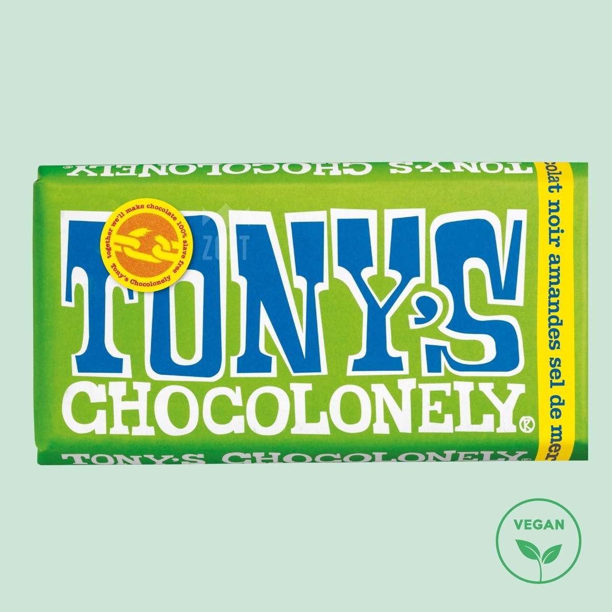 Tonys Chocolonely Tablet pure chocolade met amendel en zeezout